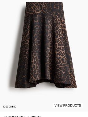 H&M Leopard Print Skater Skirt - Black & Brown